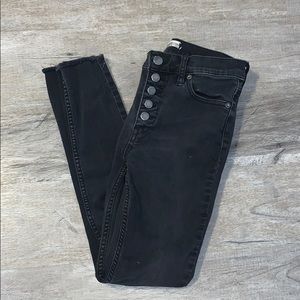 Free People Black High Waist Jeans